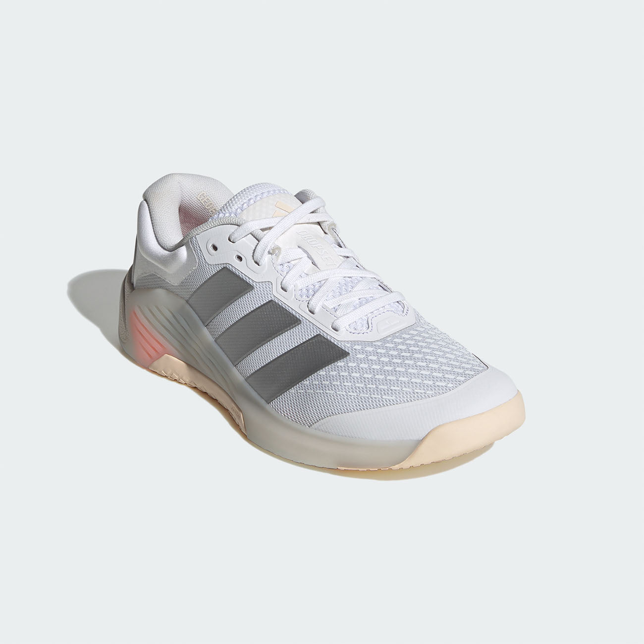adidas Dropset 4 Power Training Shoes - White/Silver Metallic