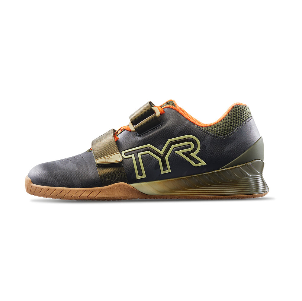TYR L1 Lifting shoe in black camo gum sole colors