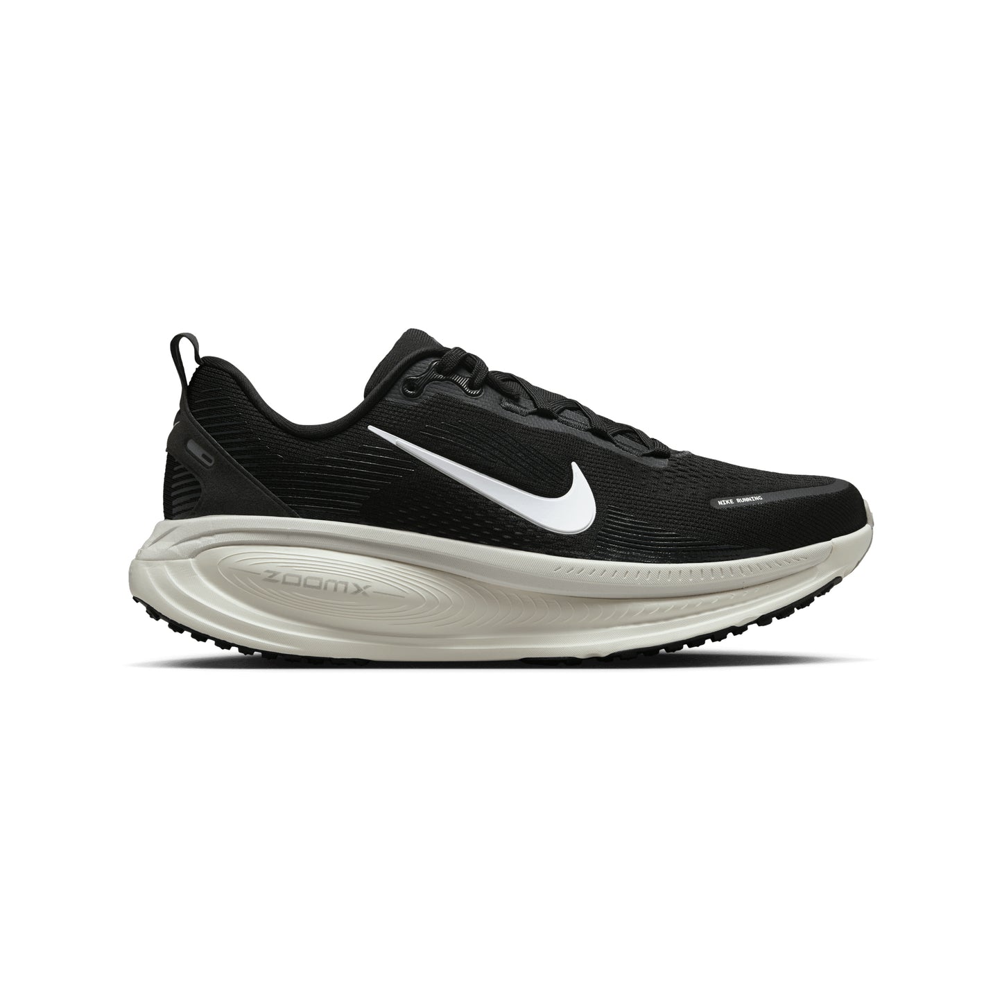 nike vomero 18 running shoe for men in black and coconut white color