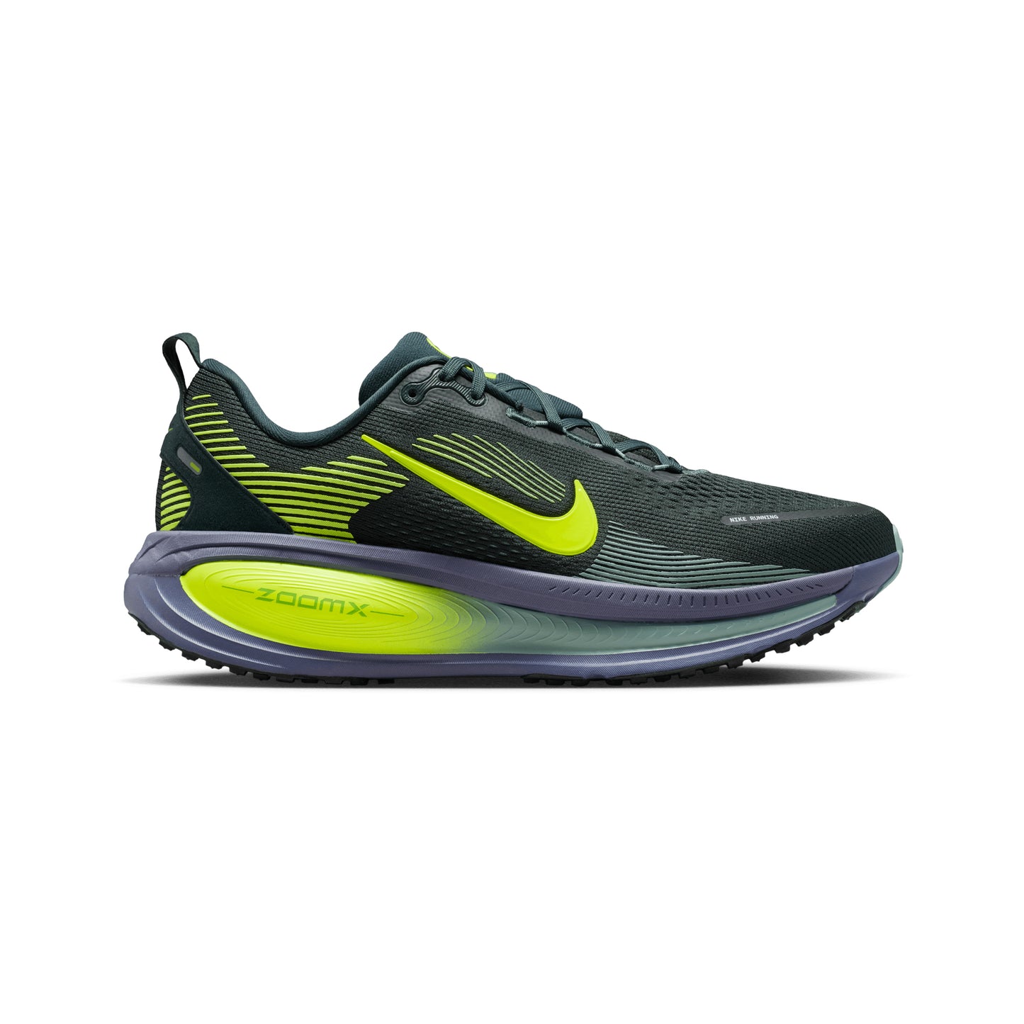 nike vomero 18 running shoe in seaweed volt color