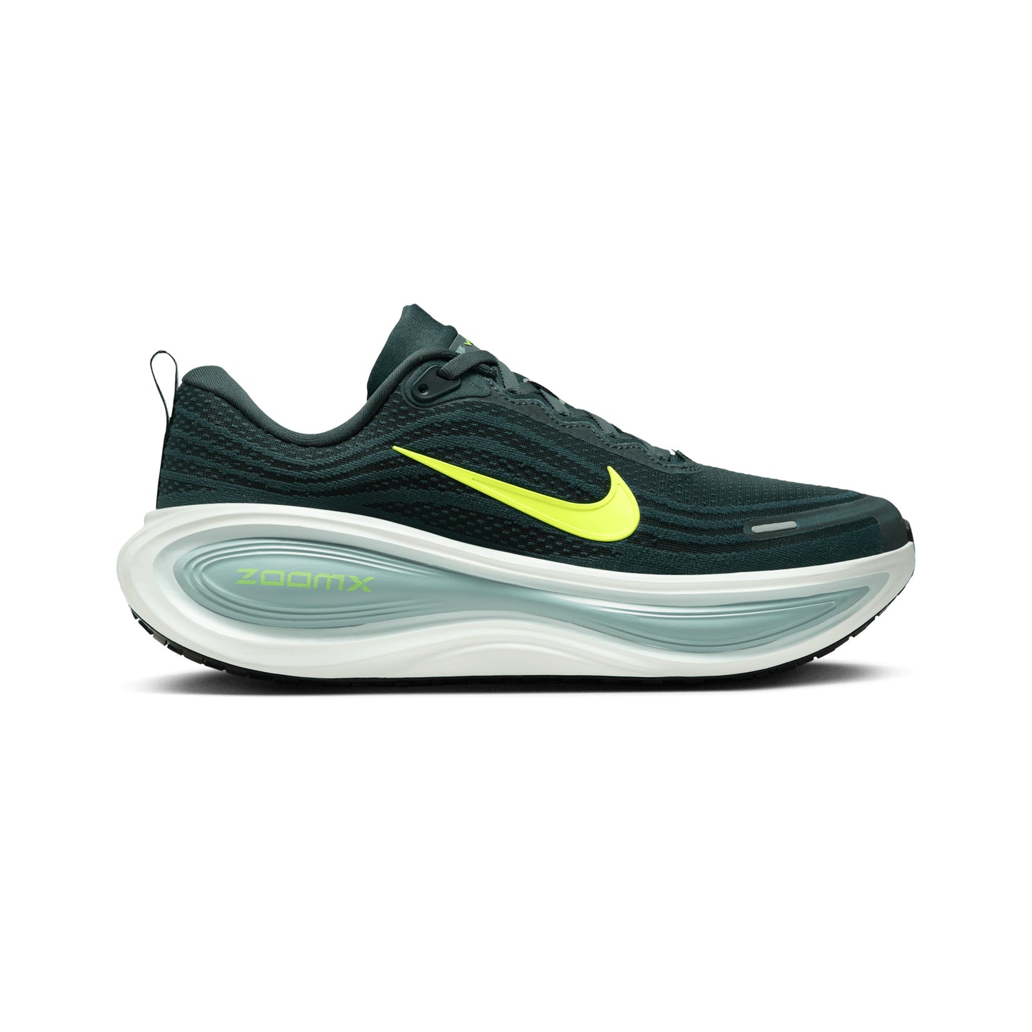 Men's Nike Vomero Plus running shoe in seaweed green color