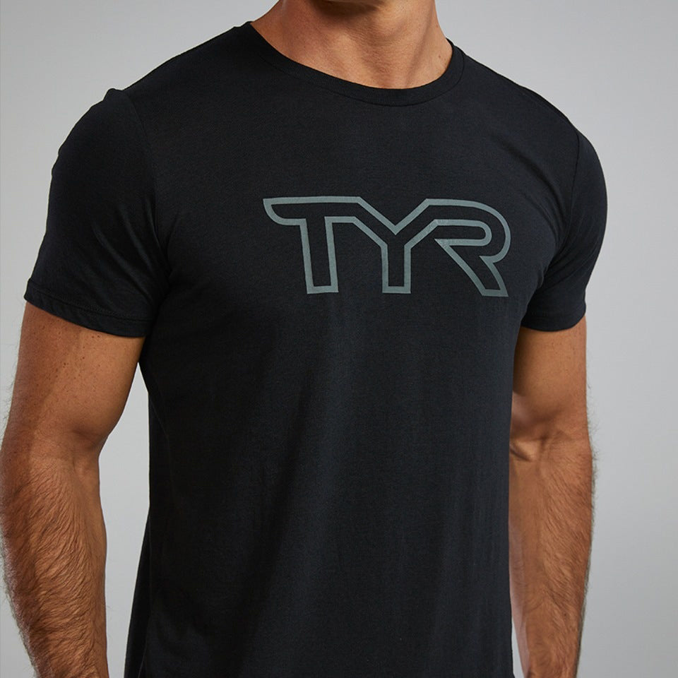 Men's TYR Tri-Blend Tech Tee in black color