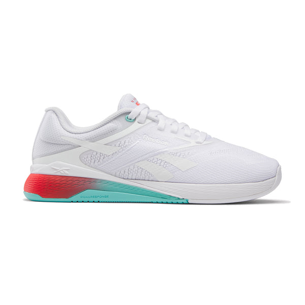 Reebok Nano X5 Women's Training Shoes - White/Aqua/Red – Box Basics
