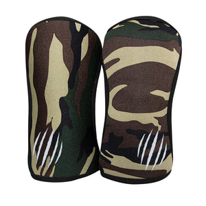 
            
                Load image into Gallery viewer, Bear Komplex knee sleeves for lifting weights in green camo
            
        