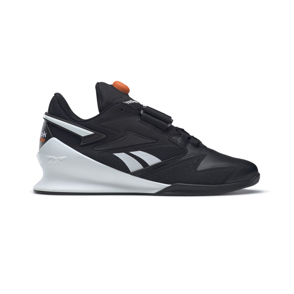 Reebok Legacy Lifter III Pump weightlifting shoe in black and white