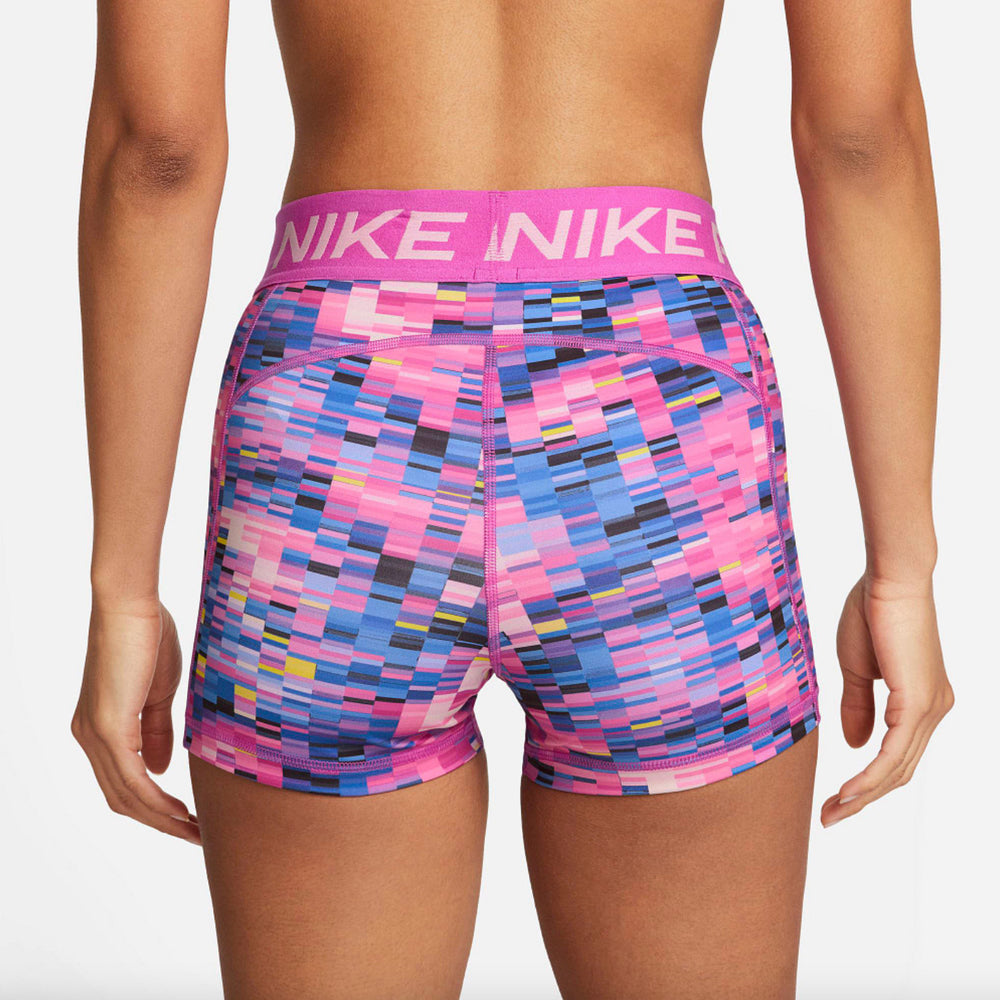 
            
                Load image into Gallery viewer, Women&amp;#39;s Nike Pro Dri-FIT Glitchy Print 3&amp;quot; Short
            
        