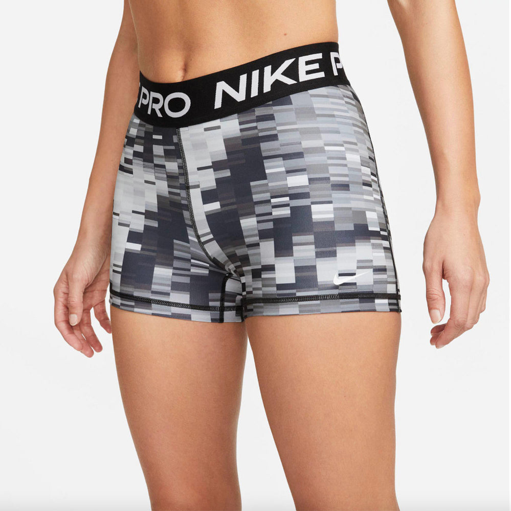 
            
                Load image into Gallery viewer, Women&amp;#39;s Nike Pro Dri-FIT Glitchy Print 3&amp;quot; Short
            
        