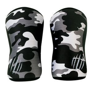 Bear Komplex knee sleeves for lifting weights in Black Camo