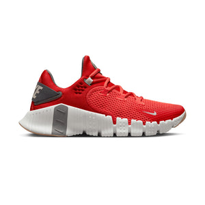 Nike Free Metcon 4 training shoe in crimson red and gum sole